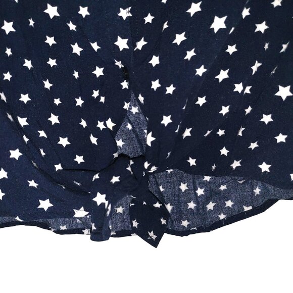 H&M | Navy Blue White Stars Front Tie Crop Top - Picture 5 of 8